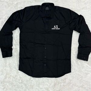 Armani Exchange Ax Black Shirt With Reflective Lo… - image 1